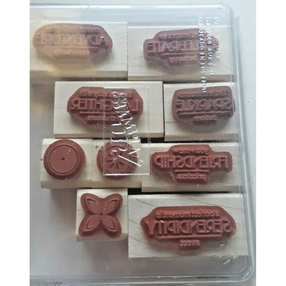 Stampin' Up! "Sweet Serendipity" Stamp Set Wood Mounted Retired Sparkle Laughter - Picture 2 of 10